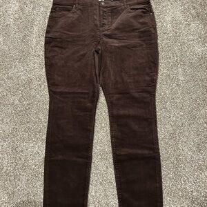 CAbi Dark Brown Corduroy Pants